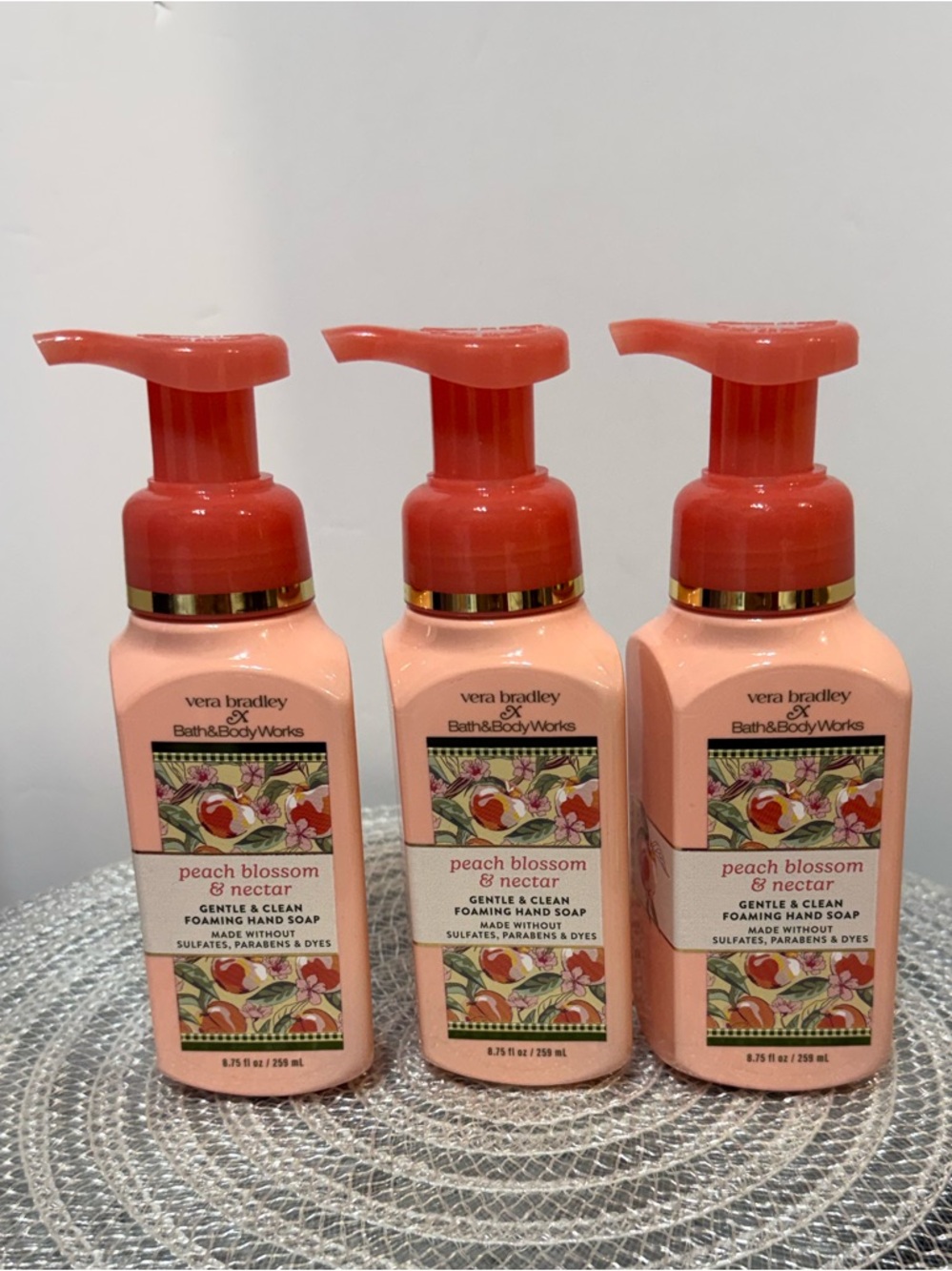 BBW x Vera Bradley Foaming Hand Soap Set of 3 NWT